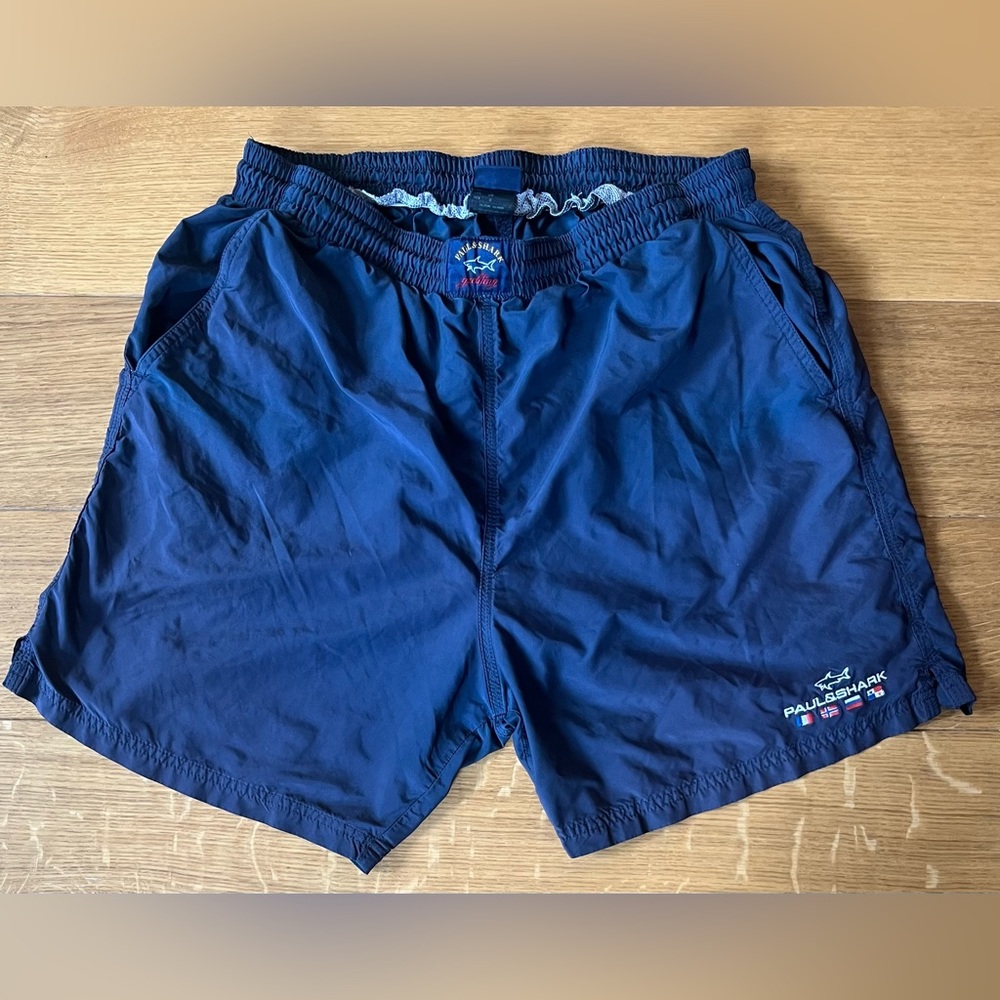 Paul & Shark Men’s Navy Blue Large (L) Save the Sea Swim Trunks Beach Shorts